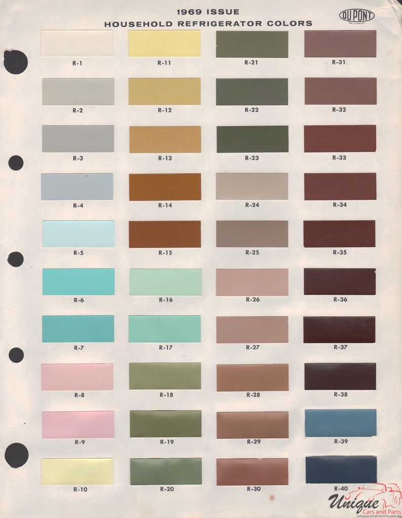 1969 Appliance Paint Charts DuPont 3